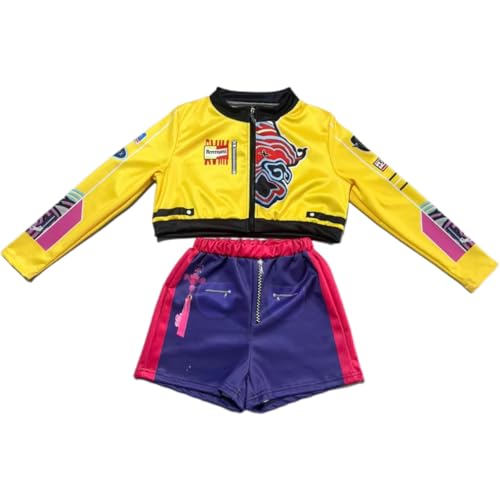 Rumi Costume for Girls Pop Singers Fancy Dress Halloween Outfits Include Jacket T-Shirt Shorts 3PCS Set2