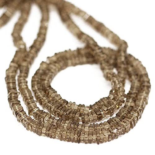 Quartz fumé perles de quartz marron 4mm heishi cube pour loisirs créatifs et bijoux DIY