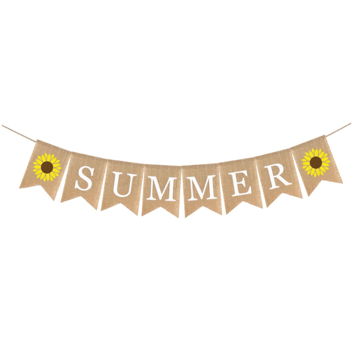 Abaodam 6 Piezas Decoración Hola Banderines De Verano Empavesado En Forma De Cola De Golondrina Pancarta De Arpillera De Verano Hola Verano Tirar De La Hawai Girasol