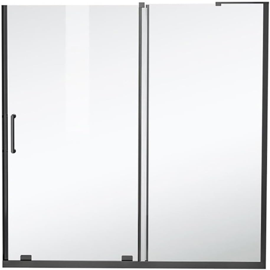 Elegant Kitchen and Bath Devon Frameless Aluminum Tub Door in Black