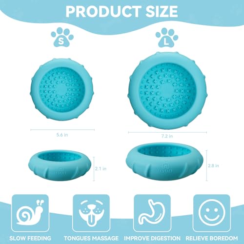 Image of Dog Lick Bowl, Bestalk Wobbly Freeze Bowl Enrichment Feeder for Dogs, Anxiety Relief Lick Mat Puzzle Toy for Distraction, BPA Free Silicone, Dishwasher Safe(Teal,L)