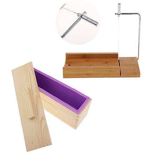 Emerging Green Soap Making Kit - Soap Molds Kit - Flexible Rectangular Loaf With Wood Soap Making Box - Wood Cutter With Stainless Steel Cutting Wire -Soap Making Supplies Best Silicone Soap Molds #TOP5