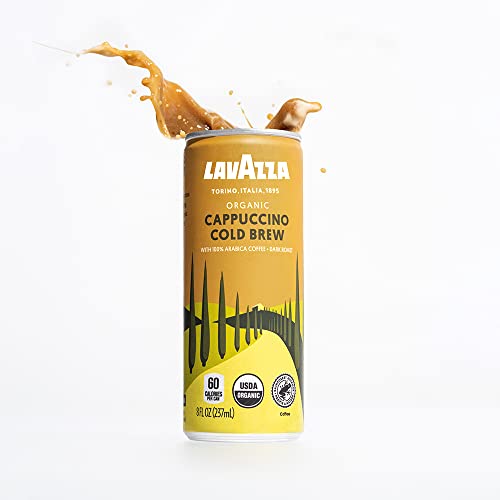 Lavazza Organic Double Shot Oat Milk And Cappuccino Cold Brew Coffee 100% Arabica, Usda Certified Organic, Rainforest Alliance Certified, (Pack Of 8 - 4 Cans Of Each Blend) 4 Lavazza Double Shot Oat Milk-Balanced, Creamy, Dark Roast And 4 Lavazza Cappuccino- Balanced, Creamy, Dark Roast #TOP4