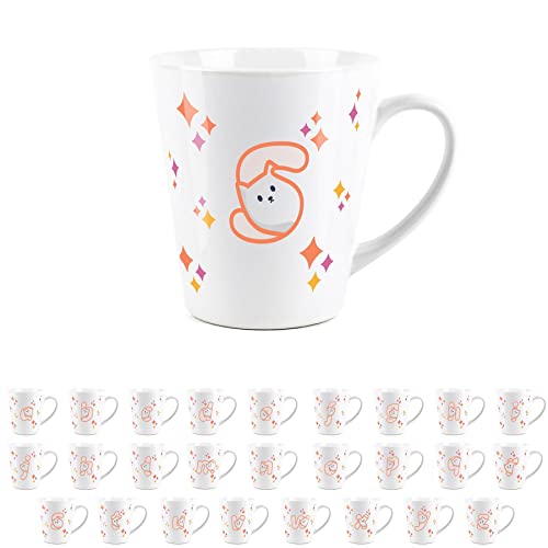 Purely Home Cute Cat Letter S Mug - Peeping Kitten and Star Design - Small Latte Mug White Ceramic Tea/Coffee Present Gift for Cat Lovers