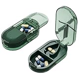 Sumneo Tablettenteiler – Tragbarer Pillenschneider mit scharfen Klingen für kleine & große...