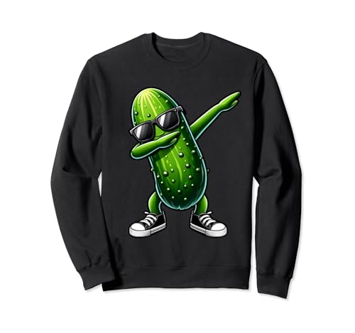 Dabbing Pickle con gafas de sol frescas Amante del pepino Sudadera