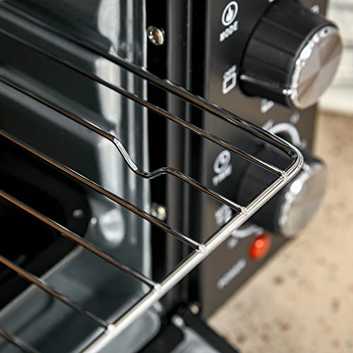 Miniatura 9 de Homcom Horno Eléctrico De Sobremesa Horno Sobremesa De 21l 1400w Mini Horno Eléctrico Con Temporizador Hasta 60min Y Temperatura Regulable Hasta 230 Negro