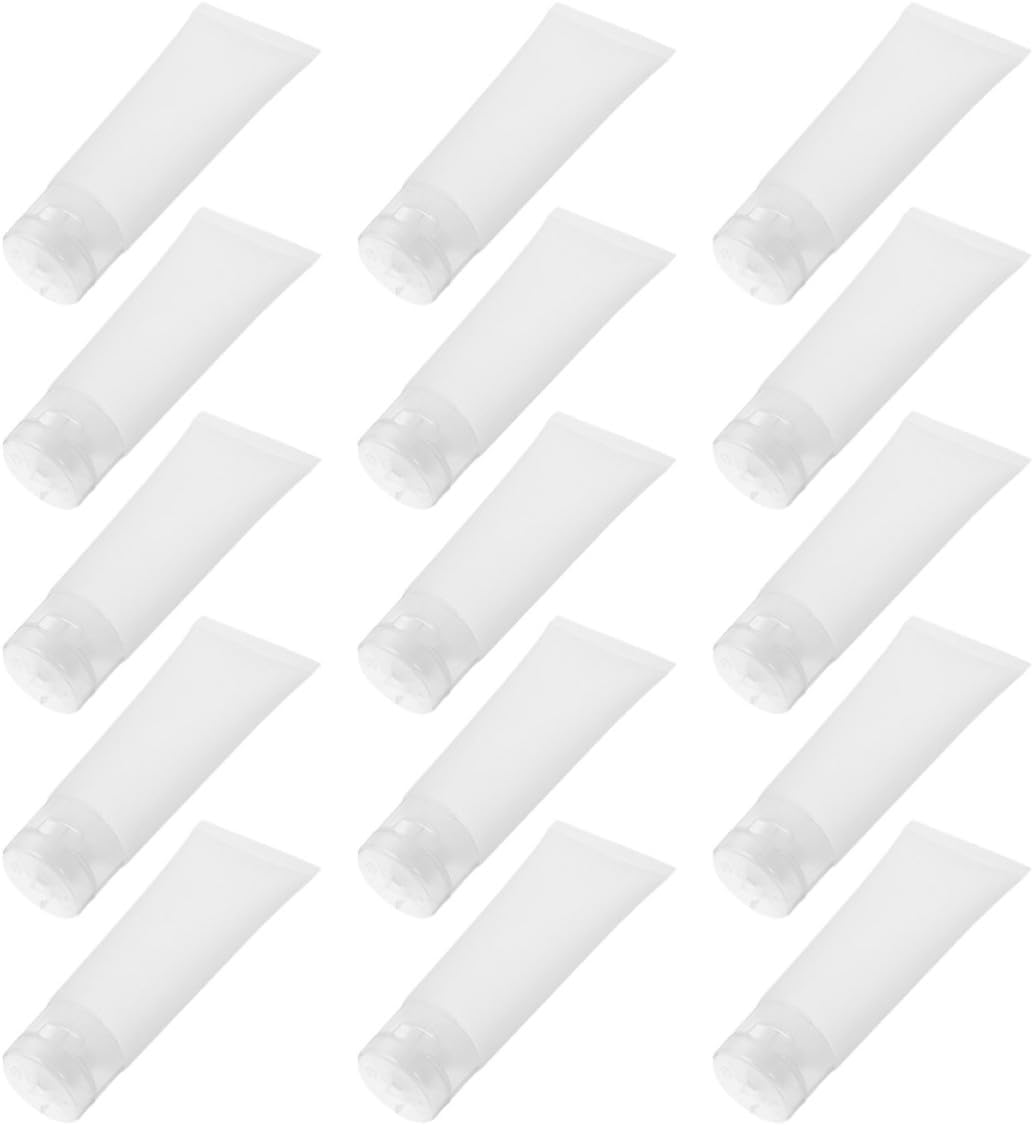 Toyvian 50pcs Refillable Travel Cream Tubes with Flip Cap 50ml