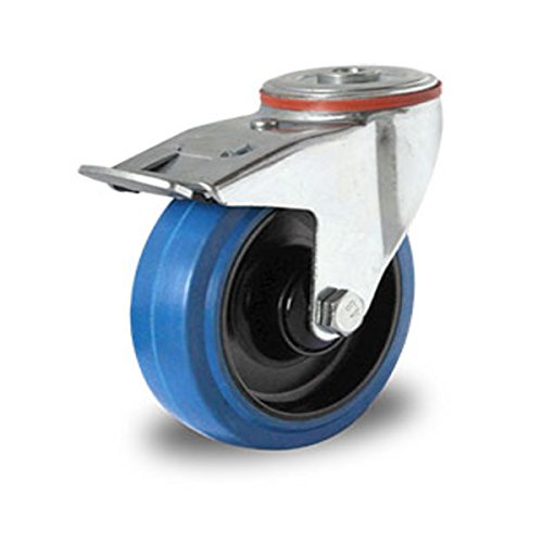 der ROLLENDE SHOP - Rückenlochlenkrolle mit Bremse Durchmesser 100 mm - Serie R4F1 Rollenlager Cover