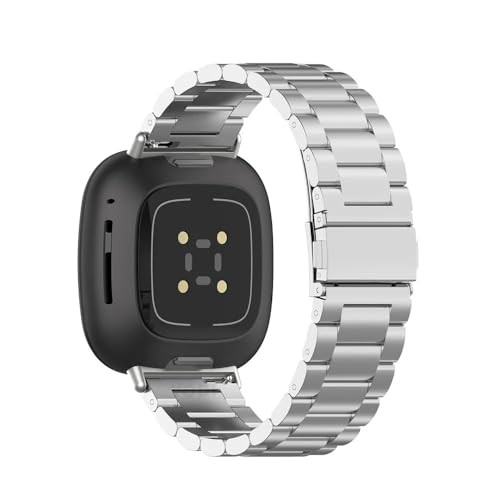 Image of YODI Watch Band Compatible with Fitbit Versa 4 / Fit bit Versa 3 / Fitbit Sense /Sense 2 Band, Soft Replacement Silicone Wristband for Women Flexible Waterproof Sport Watch Strap for Men Large