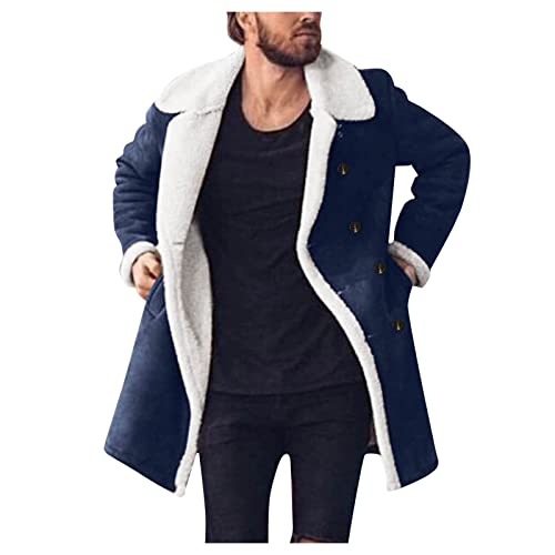 Beudylihy Herren Jeansjacke Jacke Jeans Winterjacke Gefüttert Übergangsjacke Herbstjacke Vintage Herrenjacke Winter Übergangs Denim Bikerjacke Sherpa Jacket mantel Fleece-Innenseite Langarm