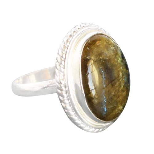 Bague labradorite femme argent 925, cadeau d'anniversaire fait main