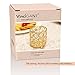 VINCIGANT Gold Cylinder Crystal Tealight Candle Holders for Office Table Decorative Centerpiece Gifts Christmas Decoration Gifts Boxed