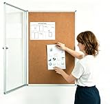 BEST BOARD Pinboard Enclosed Bulletin Board 36' x 24' Lockable Cork...