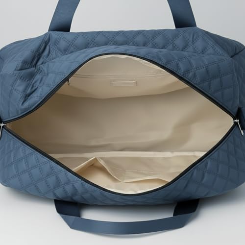 Image of WILDHORN 37 litres Nylon Travel Duffle Bag for Men & Women | 49 cm Weekender Gym Bag with Back Zipper Pocket & Trolley Strap | Overnight Cabin Luggage Shoulder Bag (Slate Blue)