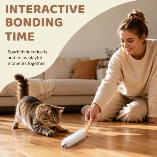 Glamoreal Jouet pour Chat en Fourrure de Lapin – Lot de 3 Jouets interactifs à mâcher et à Donner des Coups de Pattes pour Chats d’intérieur et Chatons | Favorise Le Nettoyage des Dents, Aide à – vue 5