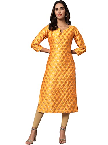 Kurta droit coton et soie pour femme pour un confort ethnique respirant