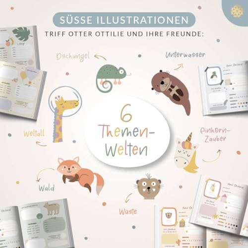 LEBENSKOMPASS Freundebuch Schule Mädchen und Jungen Ocean - Einschulung und Schulanfang Geschenk - Freundebuch Grundschule mit Platz für Freunde & Lehrer - 21x21 cm Hardcover