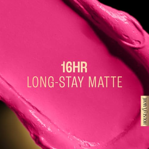 Image of Lakme Forever Matte Liquid Lip Colour, Long-Lasting Liquid Lipstick, Lightweight & Transferproof, Smudgeproof - Pink Prom 5.6ml (Pack of 2)