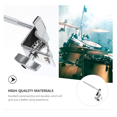 Soporte abrazadera para cowbell de batería SUPVOX, montaje metálico plateado para cowbell, compatible con aro de batería, abrazadera robusta para kit de batería jazz miniatura 3