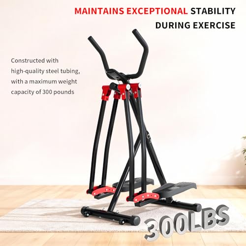 Image of Air Walker Exercise Machine, HOWHAI Space Walker Elliptical Training for Home Gym, 30 inch inch Stride Low-Impact Compact Glider Steppers for Men and Women Full-Body Cardio & Leg Stretch