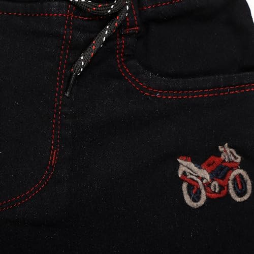 Image of Boys Regular fit,Light Blue,Drawstring Elastic Waistband,Stretchable Cotton Denim, Clean Look,Casual,Below Knee Length, 3 /4 Shorts