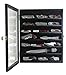DisplayGifts Pocket Knife Display Case Stand Military Folding Knives Display Frame Shadow Box for Hunting Knives Collectibles with 98% UV Protection Lockable Black Finish