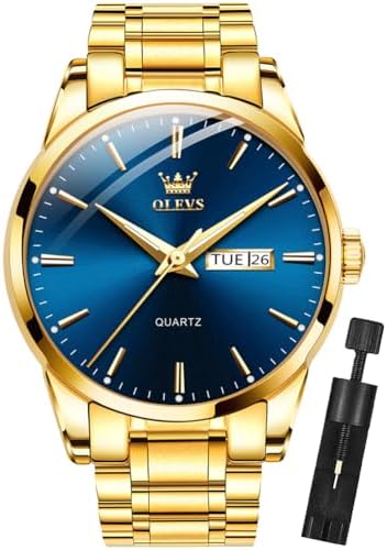 OLEVS Watch for Men Diamond Business Dress Analog Quartz