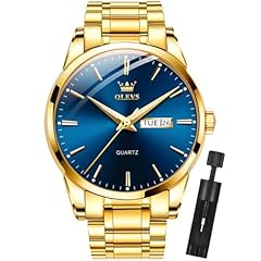 gold Stainless Steel Blue Dial