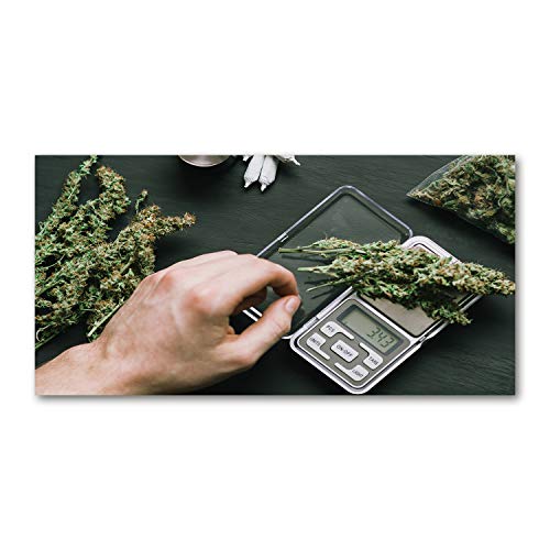 Marijuana Tops tableau sur toile Tulup 100x50 cm décoration murale verte