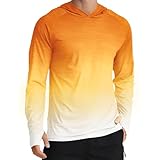 APTRO メンズ UPF 50+ 日焼け防止 長袖 パーカー シャツ UV アウトドア フィッシングシャツ SPF ラッシュガード シャツ 男性用, Ms16 オレンジ, 3X-Large