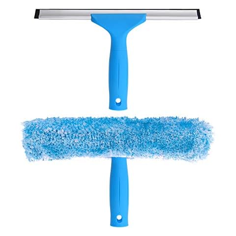 MR.SIGA Fensterwischer und Fensterabzieher als Kombi-Set, 2 in 1 professionelles Fensterreinigungsset, Glaswischer für Dusche und Glastür Cover
