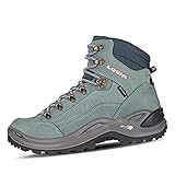 Schuhspitze: rund Lowa 320945 6122 Renegade GTX MID Damen Wanderstiefel wasserdicht Nubukleder Uni, Groesse 39 1/2, hellblau/Koralle