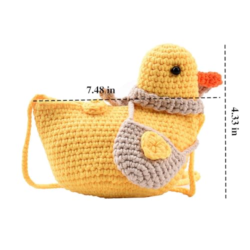 Handmade Duck Wallet, Kawaii Messenger Bag,Cute Coin Purse Women's Coin Purses and Pouches suitability Animal Purses for Little Girls (yellow)2