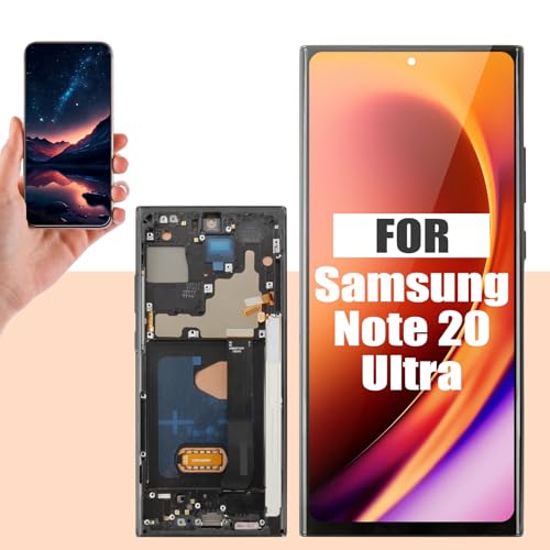 Replacement Screen for Samsung Galaxy Note 20 Ultra 5G (SM-N986U) - Premium OLED Display with Frame Full Assembly Digitizer Touch Screen Supports Ultrasonic Fingerprint Unlock Repair Kit Included