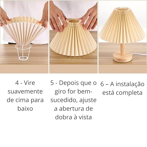Luminária Abajur de Mesa Aesthetic Led USB, Desing Vintage, Luxoso Branco, Linda Luminária Clássica