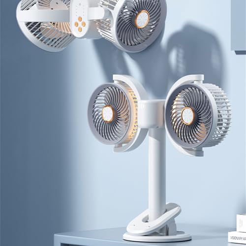 Ventilateur de bureau portable à clip veilleuse USB angles réglables pour PC - 5