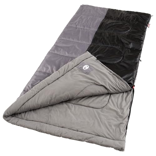 Coleman Biscayne Big & Tall 40°F Sleeping Bag, Fits Adults up to 6ft 4in Tall, No-Snag Zipper with...