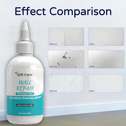 Image of DS CARE Wall Repair Paste Paint Wall Putty Paste Crack Filler for Walls and Joints Wall Mending Agent Wall Repair Paste Damage Wall Crack Filler Paste Waterproof Wall Hole Filler (280gm, White) UNIDSC