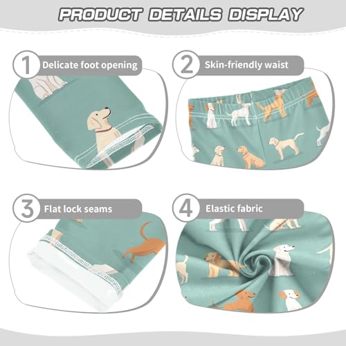 Cartoon Dog Girls Leggings,Workout Leggings for Girls Toddler Athletic Legging Size for 3-10T3