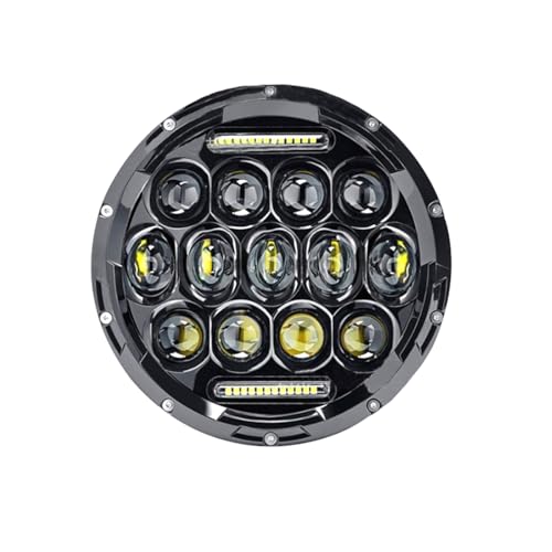 FLYANT 7 Inch Led Headlight Round 75W 3800LM Halo Car Headlamp w/DRL High Low Beam, Jeep Wrangler Headlights w/13PCS beads for Jeep Wrangler TJ JK CJ
