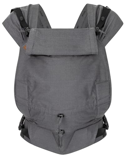 Hoppediz Primeo Babytrage für Neugeborene – Ergonomische Babytrage aus 100% kbA Baumwolle – Bauchtrage, Hüfttrage & Rückentrage – Einfache Babytrage ab Geburt (Lanzarote)