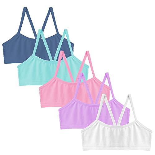 Popular Girls Seamless Training Bra - Crop Training Bras for Girls. Girls Sports Bra. Bra Pack Racerback 5PK Brights L