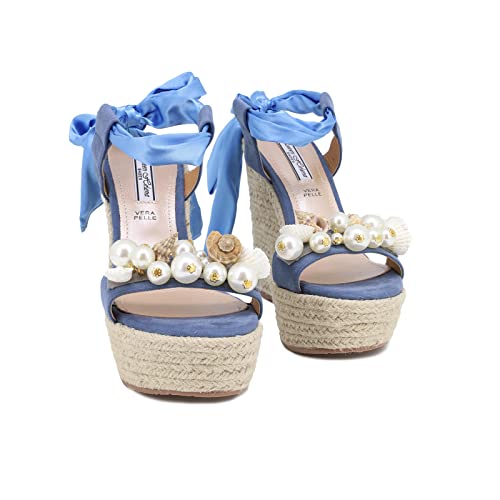 QUEEN HELENA Zeppe Sandali Alti con Lacci alla