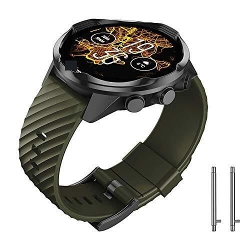 KAVJU For Suunto 7 Correa de silicona suave 9 Pulsera de repuesto para hombres y mujeres 9 Baro Correa de reloj deportivo para Suunto 9 Spartan 9 Correa de reloj GPS(Army Green)