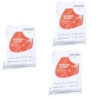 Kopida 3pcs Hiking Survival Blanket Outdoor Activities Survival Blanket Tear Resistant Sun Protection for Camping Windproof Thermal Insulation Blanket