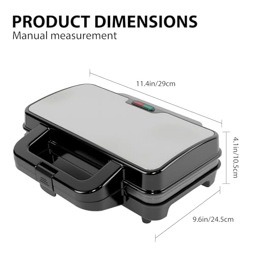Non Stick Compact Sandwich and Panini Press Toastie Maker, Electric Deep Fill Sandwich Toaster with Dual Indicator Lights, Automatic Temperature Control, 4 Slice Microwave Toastie Machine, for Kitchen - Image 2