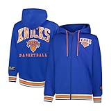Ultra Game Chaqueta con capucha para adultos, oficial de la NBA, súper suave, con cremallera completa, New York Knicks, color del equipo, talla S