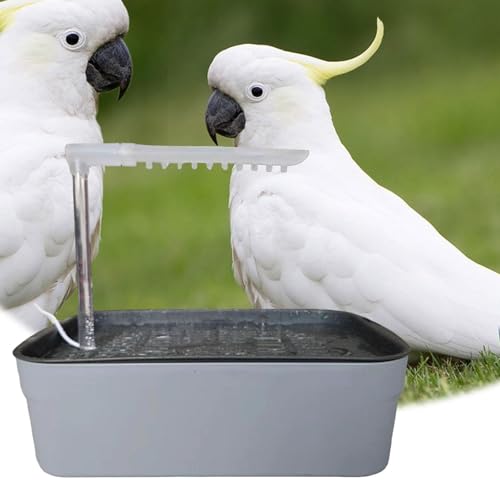 Gralara Banheira automática para aves, de banho elétrico para papagaios, Cinza