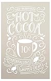 Hot Cocoa Stencil by StudioR12 | Reusable Mylar Template | Typography, Word Art, Painting, Chalk | Use for Crafting Christmas | Winter Farmhouse Style Wood Signs | Select Size (10